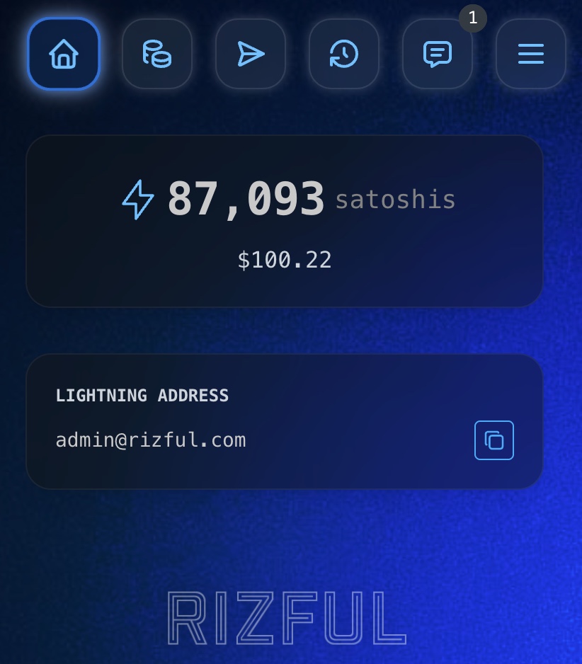 Rizful mobile interface